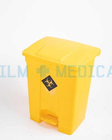 Hospital Waste Bin in Yellow Plastic 